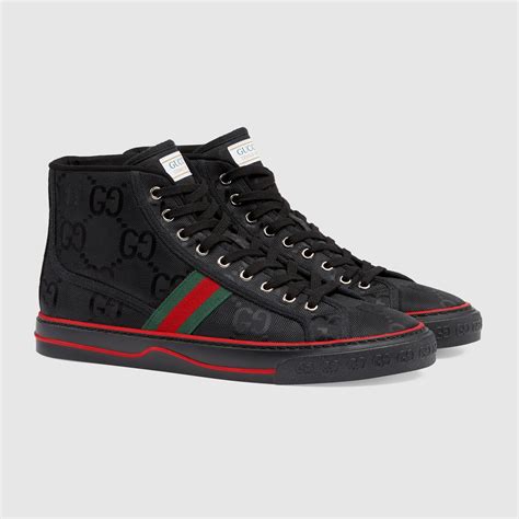 gucci sneakers black and white